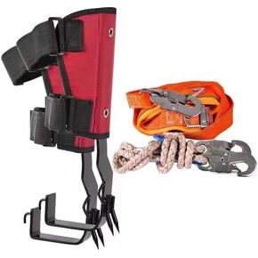 تروس تسلق الأشجار المطورة من Medduw (حزام أمان مطور وواقيات للساق (أحمر)) in Kuwait