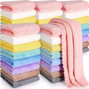 Mixweer 40 Pack Baby Burp Cloths Bulk 20x10 Inch Absorbent Muslin Burp Cloths Microfiber Baby Washcloths for Burp Rags Burping Cloths for Newborn Infant Toddler Bath Essentials(Multicolor) in Kuwait