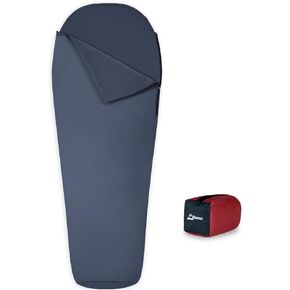 Litume Velvet Velour Sleeping Bag Liner Add Up to 14°F/ 8°C, Anti Static Mummy Sleeping Sack Backpacking, Camping, Traveling, Hotel, Hostal, Lightweight Sleep Sack with Drawstring Hood E625