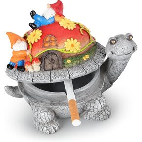 USEWIRE Ashtray, Resin Ashtray with Lid, Waterproof Ash Tray, Turtle Decor Ashtray for Home Office, Porch Patio Decorations, Outdoor Indoor Ashtray, Holiday Gift (Santa Claus)