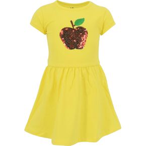 Unique Baby Girls Back to School Sequins Apple Dress Outfit