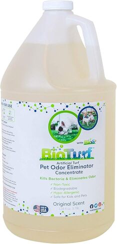 BioTurf BioS+ Artificial Turf Grass Concentrate Enzyme Cleaner and Pet Odor Eliminator Removes Odors and Sanitizes Organic, Safe, Environmentally Responsible (1 Gallon) in Kuwait