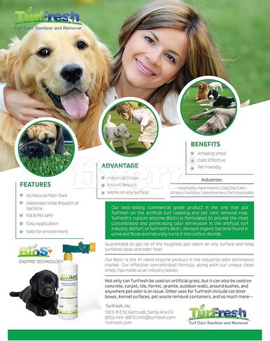 BioTurf BioS+ Artificial Turf Grass Concentrate Enzyme Cleaner and Pet Odor Eliminator Removes Odors and Sanitizes Organic, Safe, Environmentally Responsible (1 Gallon) in Kuwait