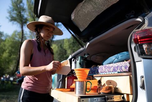 ustCollapsible Flexware Coffee Drip with Strong, Flexible, Compact, BPA Free Design and Lid Seal for Hiking, Backpacking, Camping and Outdoor Survival,Orange in Saudi Arabia