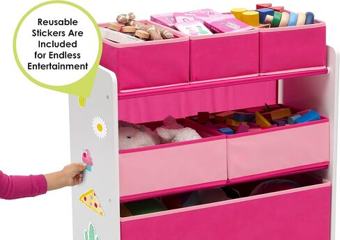 Delta Children Design and Store 6 Bin Toy Organizer, Grey/Blue in Saudi Arabia