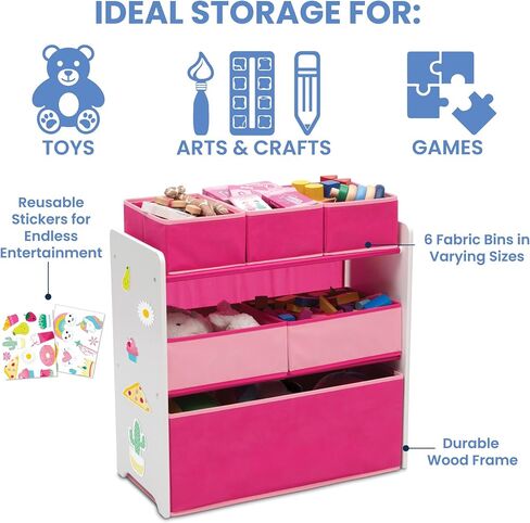 Delta Children Design and Store 6 Bin Toy Organizer, Grey/Blue in Saudi Arabia