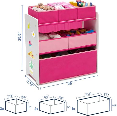 Delta Children Design and Store 6 Bin Toy Organizer, Grey/Blue in Saudi Arabia
