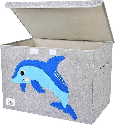 Large Toy Box Storage with Lid, Foldable Fabric Toy Chest Storage for Kids | Toy Organizer Basket, Collapsible Animal Print Storage Bin for Toddlers, Boys and Girls, Playroom, Baby Nursery (Dinosaur) in Saudi Arabia