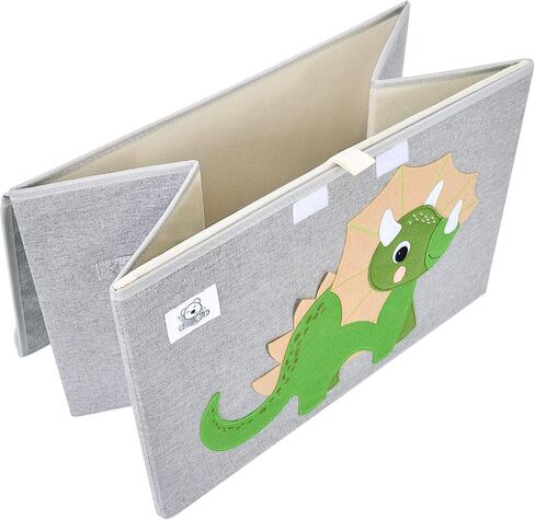 Large Toy Box Storage with Lid, Foldable Fabric Toy Chest Storage for Kids | Toy Organizer Basket, Collapsible Animal Print Storage Bin for Toddlers, Boys and Girls, Playroom, Baby Nursery (Dinosaur) in Saudi Arabia