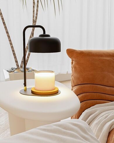 Vktoma Candle Warmer Lamp with Timer, Electric Candle Warmer Lamp for Jar Candles, Home Decor Gift Candle Lamp Warmer with 2 Halogen Bulbs (White) in Kuwait