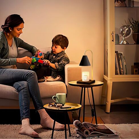 مصباح تسخين الشموع، سخان كهربائي لمصباح الشمعة مع مؤقت، سخان ذوبان الشمع القابل للتعتيم لشموع البرطمان مع لمبتين، مذيب كهربائي للرائحة، ديكور منزلي وهدية للأم in Kuwait