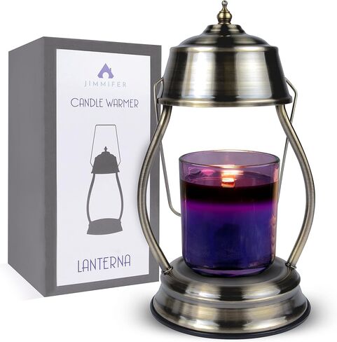 Jimmifer Candle Warmer Lamp - Dimmable Candle Lamp Warmer with Safety Timer for Scented Candles, No-Flame Top Candle Warmer with 2 Bulbs Compatible with Yankee Candle Small and Large Jar Candles in Kuwait