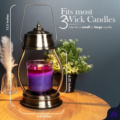 Jimmifer Candle Warmer Lamp - Dimmable Candle Lamp Warmer with Safety Timer for Scented Candles, No-Flame Top Candle Warmer with 2 Bulbs Compatible with Yankee Candle Small and Large Jar Candles in Kuwait