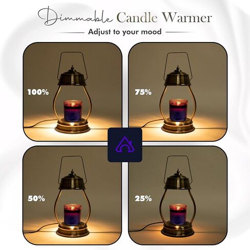 Jimmifer Candle Warmer Lamp - Dimmable Candle Lamp Warmer with Safety Timer for Scented Candles, No-Flame Top Candle Warmer with 2 Bulbs Compatible with Yankee Candle Small and Large Jar Candles in Kuwait