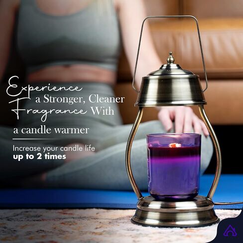 Jimmifer Candle Warmer Lamp - Dimmable Candle Lamp Warmer with Safety Timer for Scented Candles, No-Flame Top Candle Warmer with 2 Bulbs Compatible with Yankee Candle Small and Large Jar Candles in Kuwait