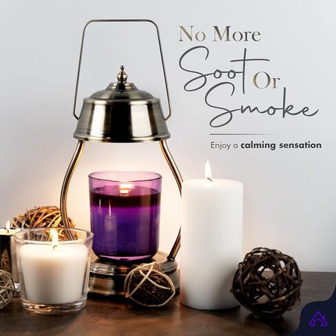 Jimmifer Candle Warmer Lamp - Dimmable Candle Lamp Warmer with Safety Timer for Scented Candles, No-Flame Top Candle Warmer with 2 Bulbs Compatible with Yankee Candle Small and Large Jar Candles in Kuwait