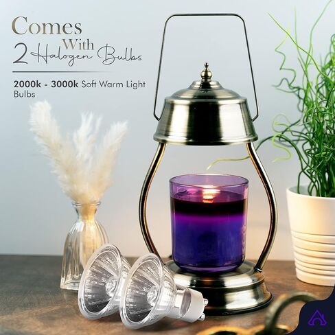 Jimmifer Candle Warmer Lamp - Dimmable Candle Lamp Warmer with Safety Timer for Scented Candles, No-Flame Top Candle Warmer with 2 Bulbs Compatible with Yankee Candle Small and Large Jar Candles in Kuwait