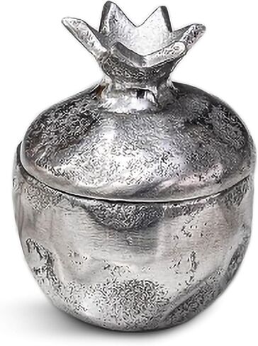 انديا هانديكرافتس برطمان الومنيوم على شكل رمان فضي اللون 5 انش مع غطاء 15525 in Kuwait