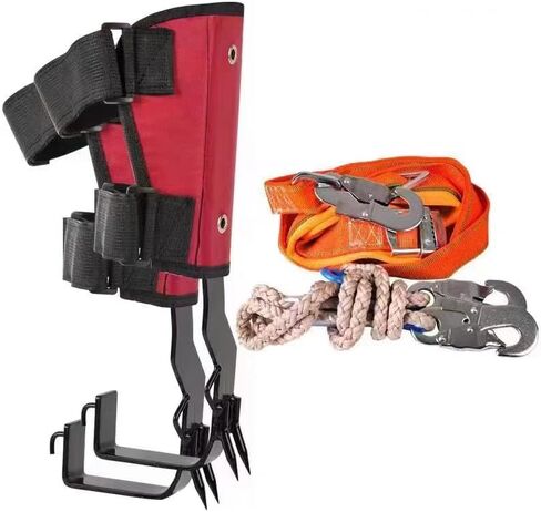 تروس تسلق الأشجار المطورة من Medduw (حزام أمان مطور وواقيات للساق (أحمر)) in Kuwait