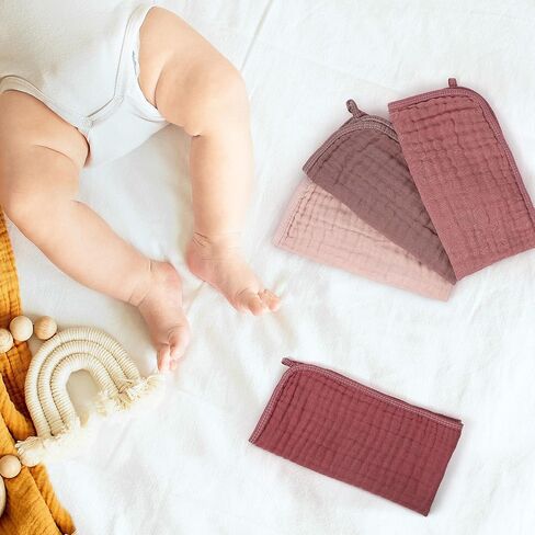 Buryeah Muslin 20 Pcs Burp Cloths Large 20" x 10" 100% Cotton 6 Layers Ultra Absorbent and Soft Hand Washcloths for Baby Drool and Messes Gentle Burp Cloth for Boys & Girls(Dark Colors) in Saudi Arabia