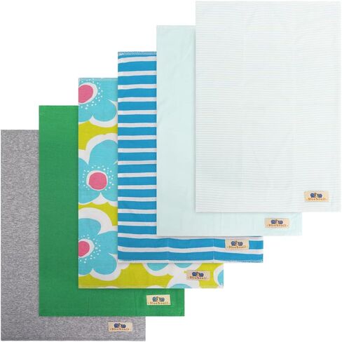 قماش تجشؤ ناعم وماص للأطفال من بلو سنايل، عبوة من 6 قطع من قماش التجشؤ كبير ومزدوج السماكة (وردي) in Kuwait