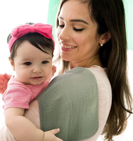 Hicarer 6 قطع كبيرة من قماش الموسلين للتجشؤ مقاس 20 × 10 بوصة، مناشف متعددة الألوان، حفاضات قماش تجشؤ الطفل، 6 طبقات ماصة، مناشف وجه من الموسلين (سلسلة وردية) in Kuwait