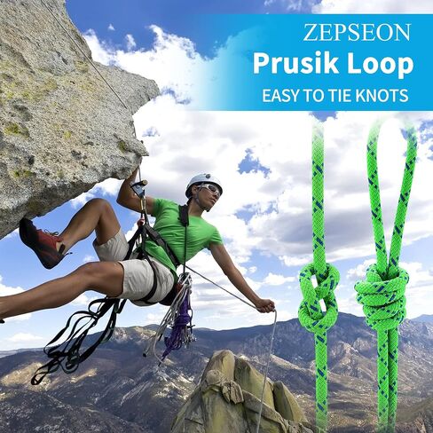 8mm Accessory Cord (5/16in) 10M(32ft) Prusik Cord Short Climbing Nylon Rope UIAA Double Braid Pre Cut Rope High Tensile Strength for Outdoor Rock Climbing, Arborist, Mountaineering, Caving in Saudi Arabia