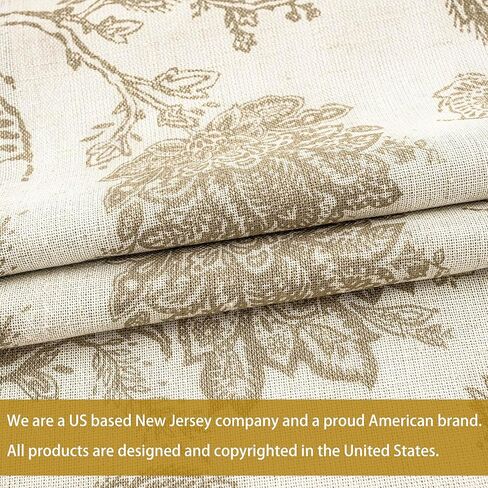 DriftAway Freda Jacobean Floral Linen Blend Room Darkening Thermal Insulated Linen Curtains Energy Saving Tie Up Adjustable Balloon Rod Pocket Curtain 45 Inch by 63 Inch Red Beige in Kuwait