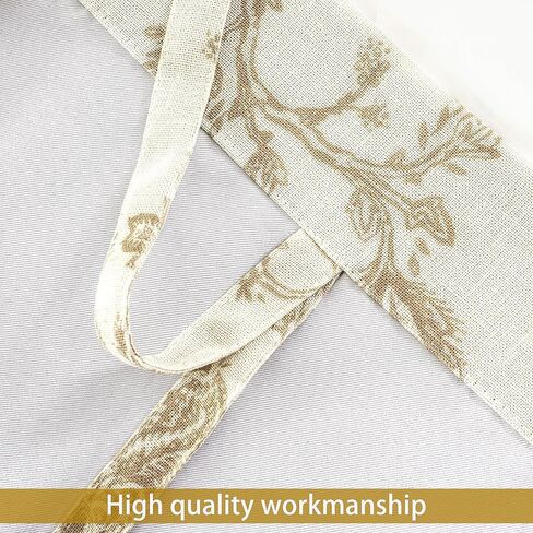 DriftAway Freda Jacobean Floral Linen Blend Room Darkening Thermal Insulated Linen Curtains Energy Saving Tie Up Adjustable Balloon Rod Pocket Curtain 45 Inch by 63 Inch Red Beige in Kuwait