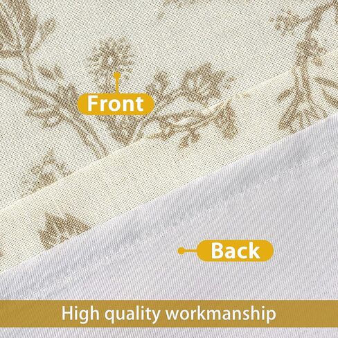 DriftAway Freda Jacobean Floral Linen Blend Room Darkening Thermal Insulated Linen Curtains Energy Saving Tie Up Adjustable Balloon Rod Pocket Curtain 45 Inch by 63 Inch Red Beige in Kuwait