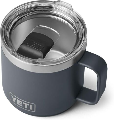 YETI Rambler 14 oz Stackable Mug, Vacuum Insulated, Stainless Steel with MagSlider Lid, Charcoal in Saudi Arabia