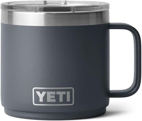 YETI Rambler 14 oz Stackable Mug, Vacuum Insulated, Stainless Steel with MagSlider Lid, Charcoal in Saudi Arabia