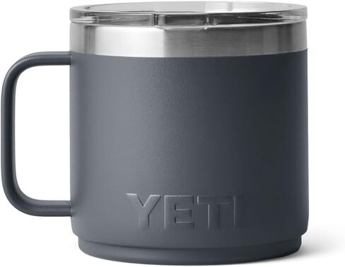 YETI Rambler 14 oz Stackable Mug, Vacuum Insulated, Stainless Steel with MagSlider Lid, Charcoal in Saudi Arabia