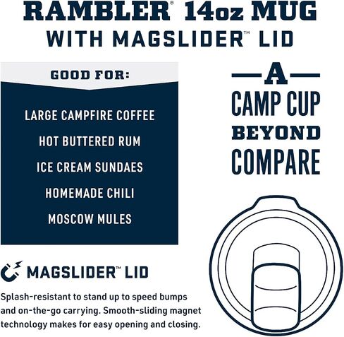 YETI Rambler 14 oz Stackable Mug, Vacuum Insulated, Stainless Steel with MagSlider Lid, Charcoal in Saudi Arabia