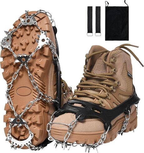 23 Spikes Crampons for Men and Women, Ice Cleats Snow Grips for Hiking Shoes and Boots in Saudi Arabia