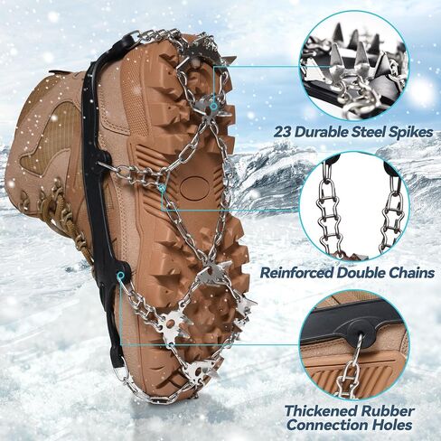 23 Spikes Crampons for Men and Women, Ice Cleats Snow Grips for Hiking Shoes and Boots in Saudi Arabia