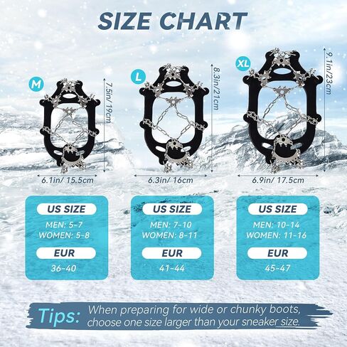 23 Spikes Crampons for Men and Women, Ice Cleats Snow Grips for Hiking Shoes and Boots in Saudi Arabia