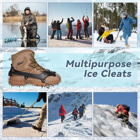 23 Spikes Crampons for Men and Women, Ice Cleats Snow Grips for Hiking Shoes and Boots in Saudi Arabia
