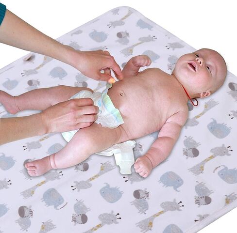 Baby Diaper Changing Pad Liners,22"X27.5" 3 Pack Waterproof White | Soft Foldable Cotton Surface with Terry Backing & TPU Waterproof Lining,Portable Reusable,Mats For Travel Gear in Saudi Arabia