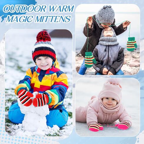 Suhine 60 Pairs Kids Gloves Bulk 6 Styles Kids Mittens Toddler Winter Knitted Gloves for Boys Girls in Saudi Arabia