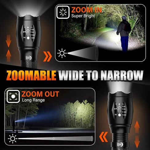 Dream Master 2 Pack LED Flashlights High Lumens مع 6 بطاريات AAA، 5 أوضاع مصباح يدوي تكتيكي صغير مقاوم للماء للتخييم والمشي لمسافات طويلة، هدايا للرجال لعيد الميلاد، هدايا للرجال الأب in Kuwait