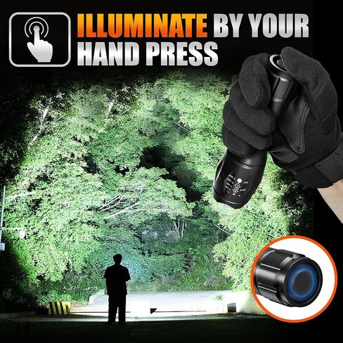 Dream Master 2 Pack LED Flashlights High Lumens مع 6 بطاريات AAA، 5 أوضاع مصباح يدوي تكتيكي صغير مقاوم للماء للتخييم والمشي لمسافات طويلة، هدايا للرجال لعيد الميلاد، هدايا للرجال الأب in Kuwait