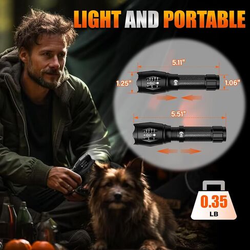 Dream Master 2 Pack LED Flashlights High Lumens مع 6 بطاريات AAA، 5 أوضاع مصباح يدوي تكتيكي صغير مقاوم للماء للتخييم والمشي لمسافات طويلة، هدايا للرجال لعيد الميلاد، هدايا للرجال الأب in Kuwait