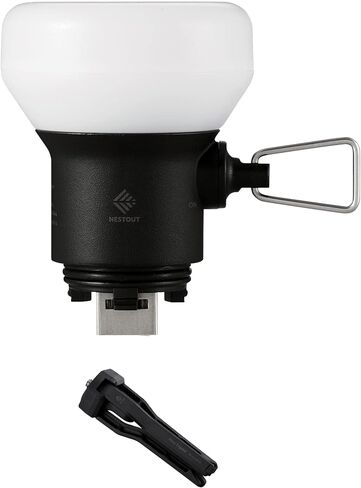 ELECOM NESTOUT Outdoor Camping LED Panel Flashlight w/ Mini Tripod, Dimmable USB Powered LED Light, IP44 Water Dust Resistant, 30-1000 Lumen, Portable Lantern for NESTOUT Power Bank, Black (Flash-1) in Saudi Arabia