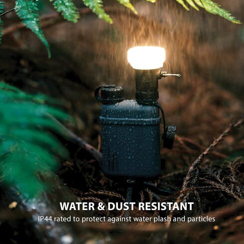 ELECOM NESTOUT Outdoor Camping LED Panel Flashlight w/ Mini Tripod, Dimmable USB Powered LED Light, IP44 Water Dust Resistant, 30-1000 Lumen, Portable Lantern for NESTOUT Power Bank, Black (Flash-1) in Saudi Arabia