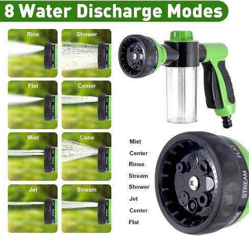 Jaxbo 7 Pcs Hose Nozzle Foam Sprayer， Pet Bathing Tool Set with Connectors, Dog Silicone Brush and Wash Mitt for Watering Plants, Cleaning,Car Wash and Showering Pet in Kuwait