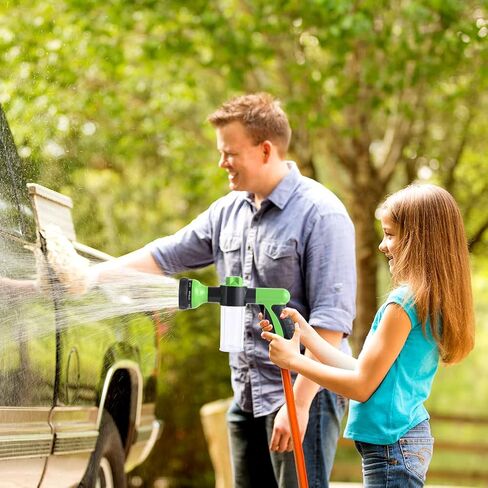 Jaxbo 7 Pcs Hose Nozzle Foam Sprayer， Pet Bathing Tool Set with Connectors, Dog Silicone Brush and Wash Mitt for Watering Plants, Cleaning,Car Wash and Showering Pet in Kuwait