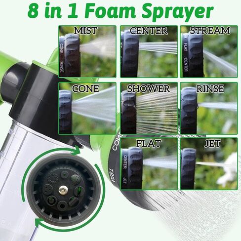 kathson Garden Hose Nozzle, 8 Patterns Dog Wash Sprayer, Garden Hose Sprayer Nozzle, Dog Wash Hose Attachment, for Pet Showers, Car Washing, House Cleaning, Pet Shower Bathing Tool in Saudi Arabia
