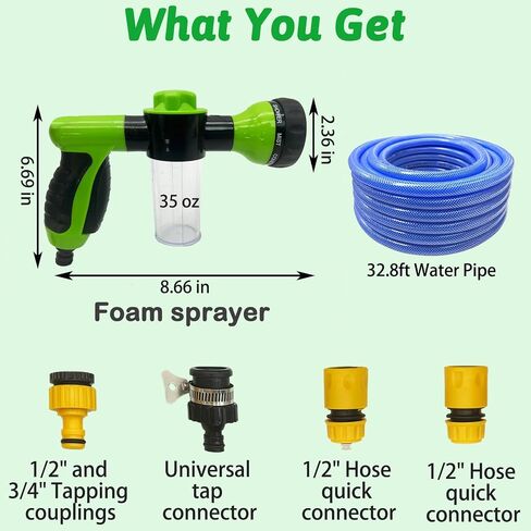 kathson Garden Hose Nozzle, 8 Patterns Dog Wash Sprayer, Garden Hose Sprayer Nozzle, Dog Wash Hose Attachment, for Pet Showers, Car Washing, House Cleaning, Pet Shower Bathing Tool in Saudi Arabia