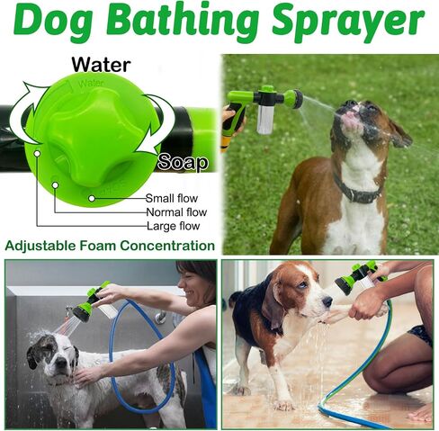 kathson Garden Hose Nozzle, 8 Patterns Dog Wash Sprayer, Garden Hose Sprayer Nozzle, Dog Wash Hose Attachment, for Pet Showers, Car Washing, House Cleaning, Pet Shower Bathing Tool in Saudi Arabia